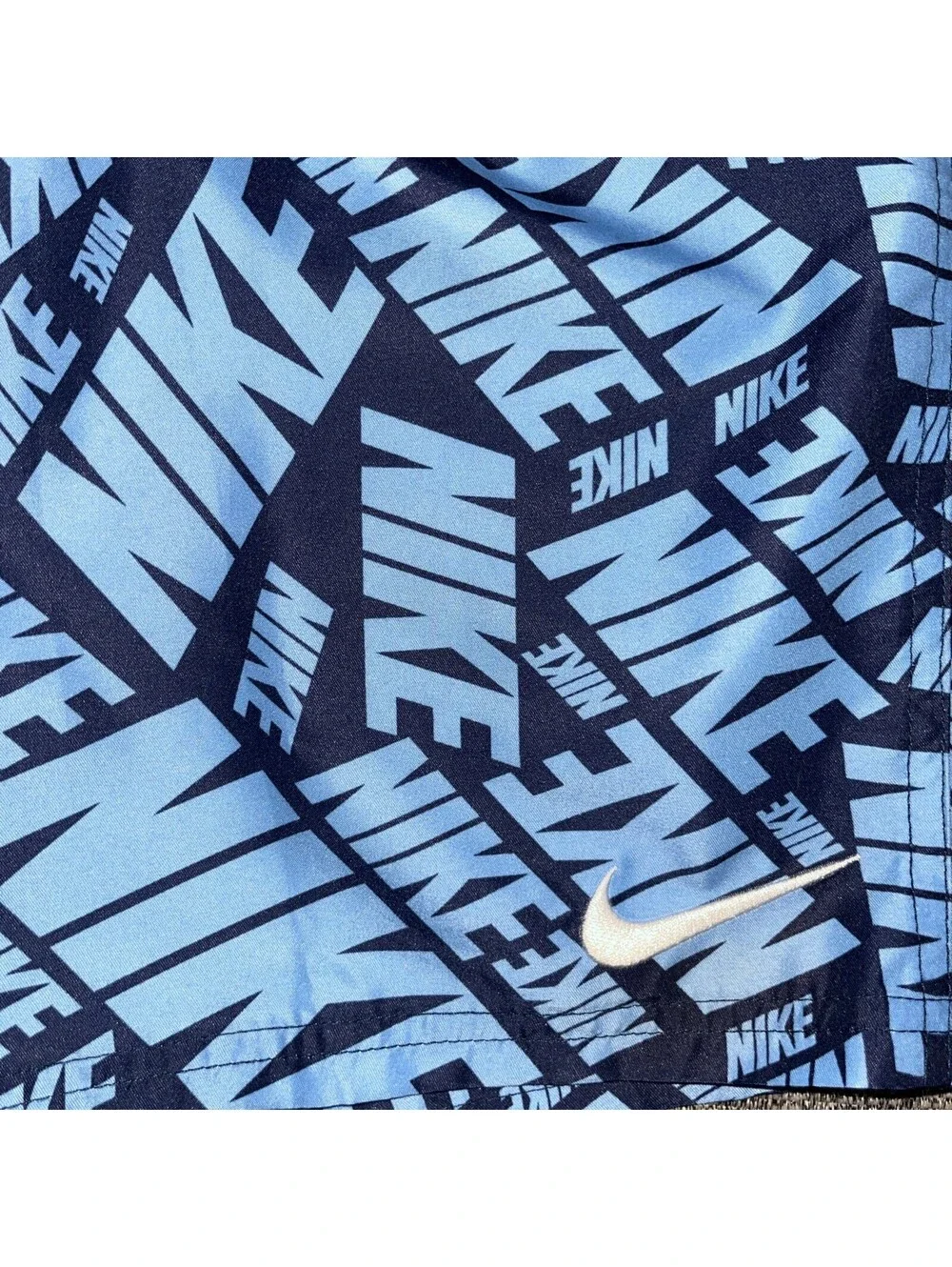 Nike Swim Boys XL Tossed Block 7” Volley Shorts NESSE812-438 Blue/Navy/White New